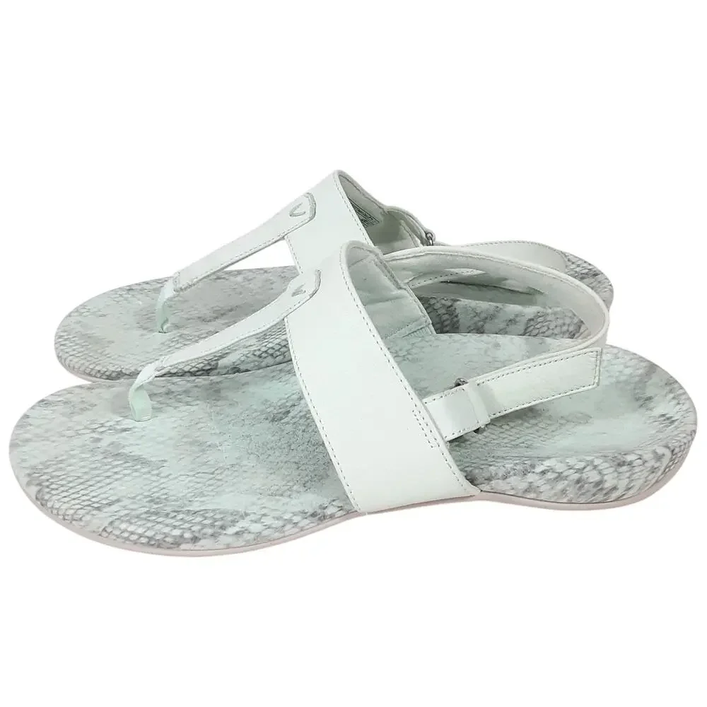 Vionic Tala T Strap Sandals Leather Mint Green Toe Strap Womens 10 Slingback